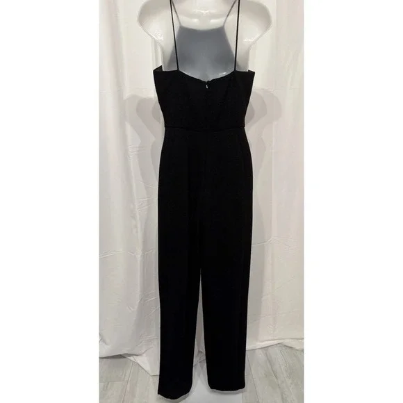 Black Halo Black Enola Side Drape Sleeveless Jumpsuit Size 4 $435